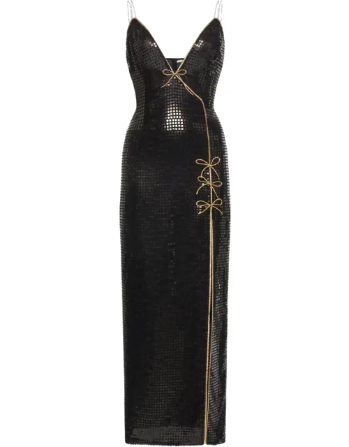Sequin-embellished Bow-detail Dress