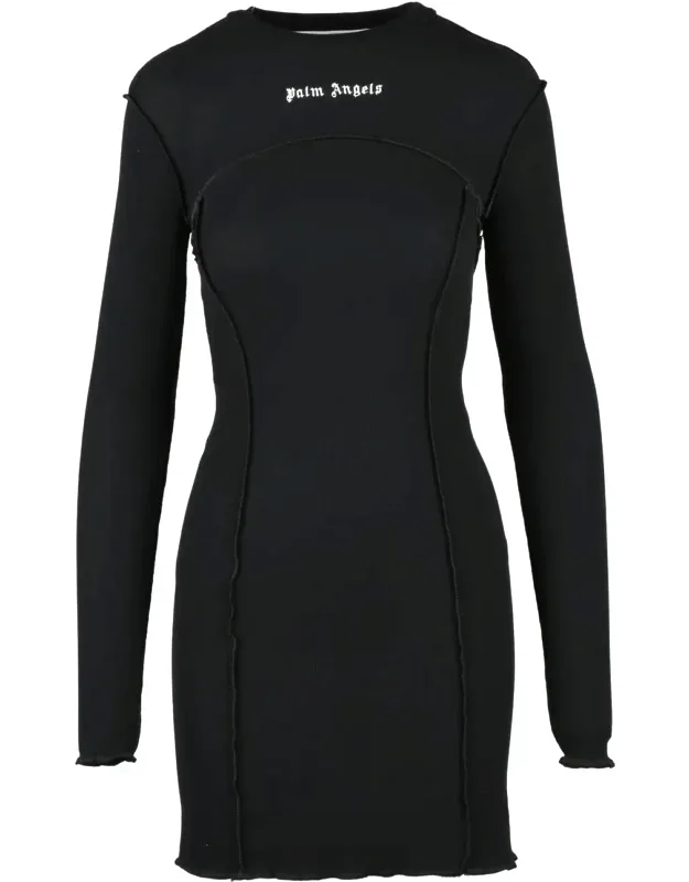 Form-fitting Mini Dress With Long Sleeves And Seam Detailing