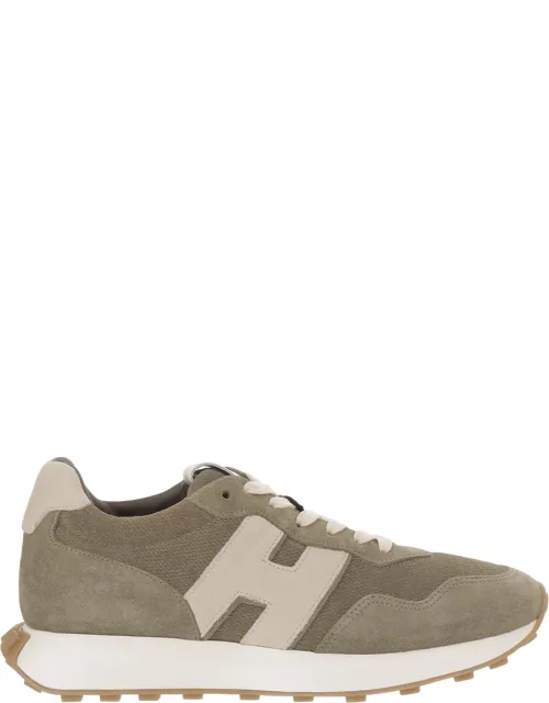Suede Sneakers With Contrast Heel Tab And Signature Logo