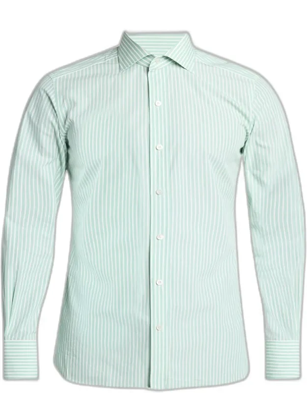 Cotton Pinstripe Slim-fit Dress Shirt