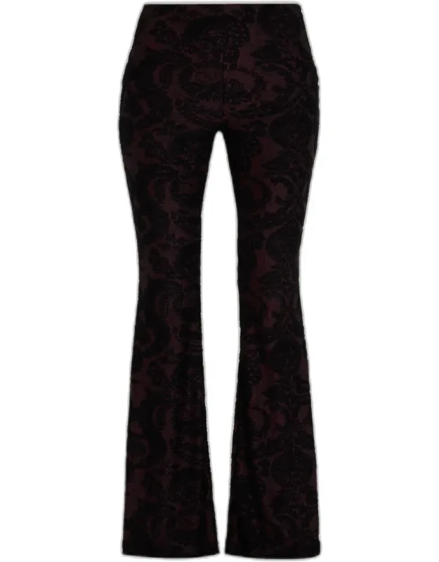 Paisley Chenille Jacquard Flare Pants