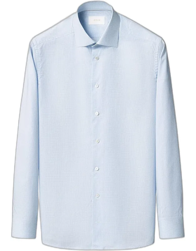 Elevated Micro-check Cotton Contemporary-fit Shirt