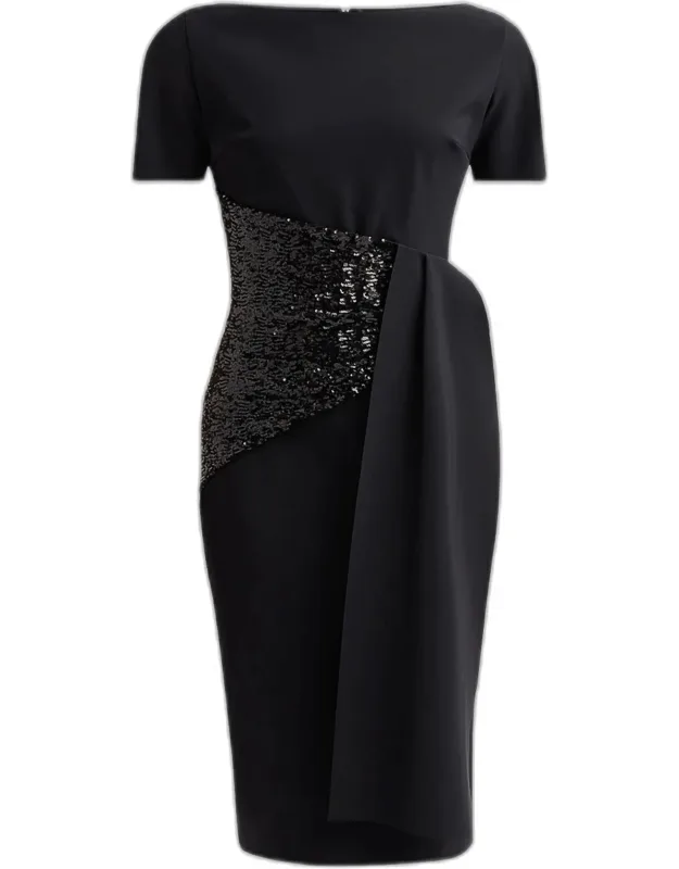 Sequin-embellished Sheath Midi Dress