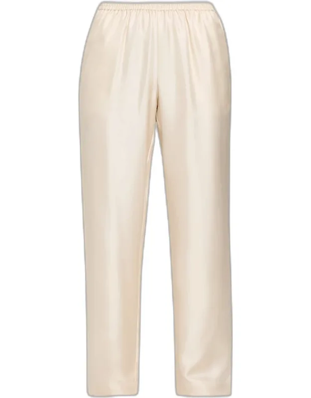 Alera Silk Straight-leg Pull-on Pants