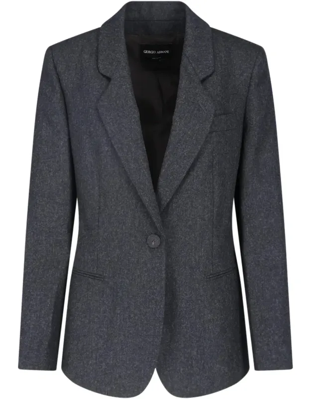 Virgin Wool Single-breasted Blazer