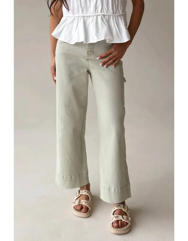 High-rise Wide-leg Cropped Pants