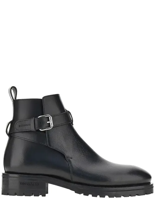 Leather Boots With Debossed Logo