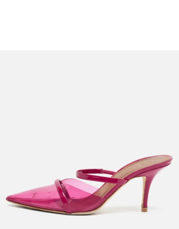 Patent Leather Pvc Heeled Mules