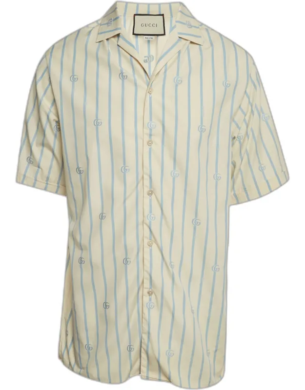 Striped Monogram Poplin Short Sleeve T-shirt