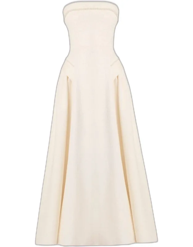 Jacquard Strapless Cocktail Midi Dress