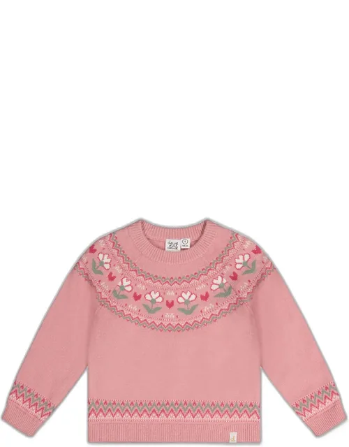 Sweater With Flower Jacquard