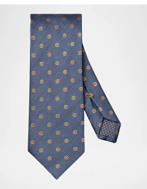 Woven Floral Silk And Linen Tie