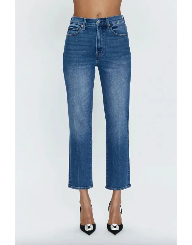 High Rise Straight Ankle Jeans