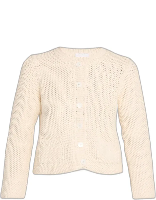 Button-front Organic Cotton Knit Cardigan