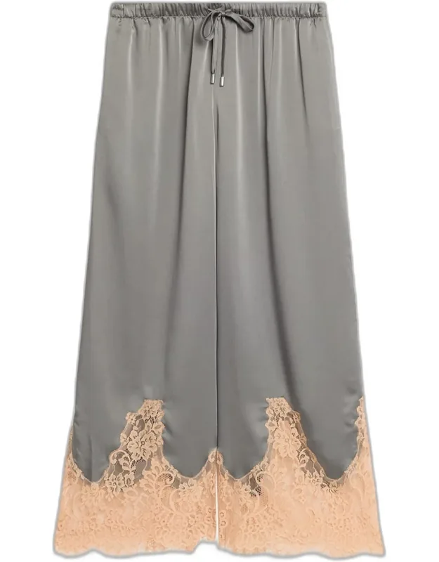 Mirel Lace-trim Satin Pants