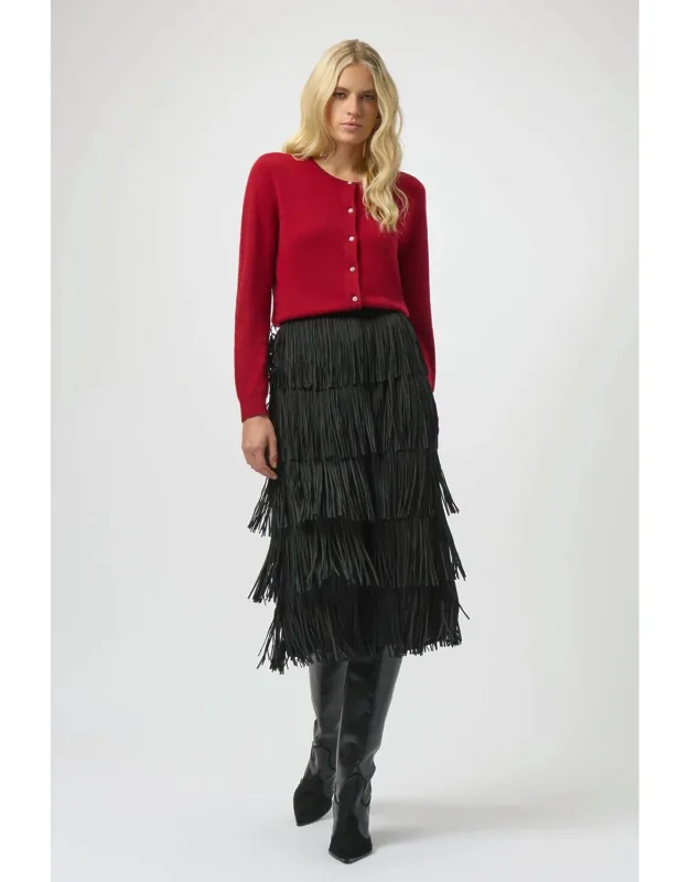 Pleated Pencil Midi Skirt