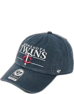 Minnesota Twins Mlb Team Name & Logo Clean Up Strapback Hat