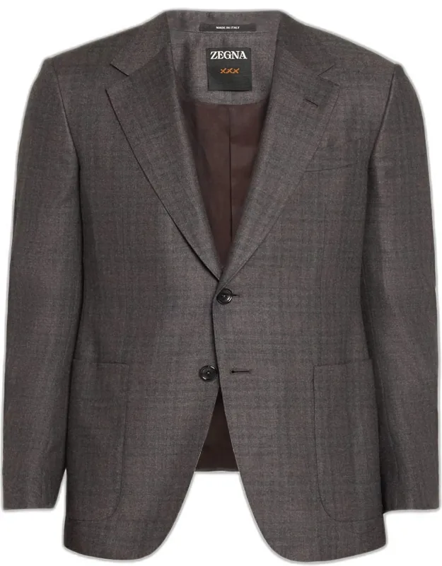 Cashmere And Silk Plaid Sport Coat