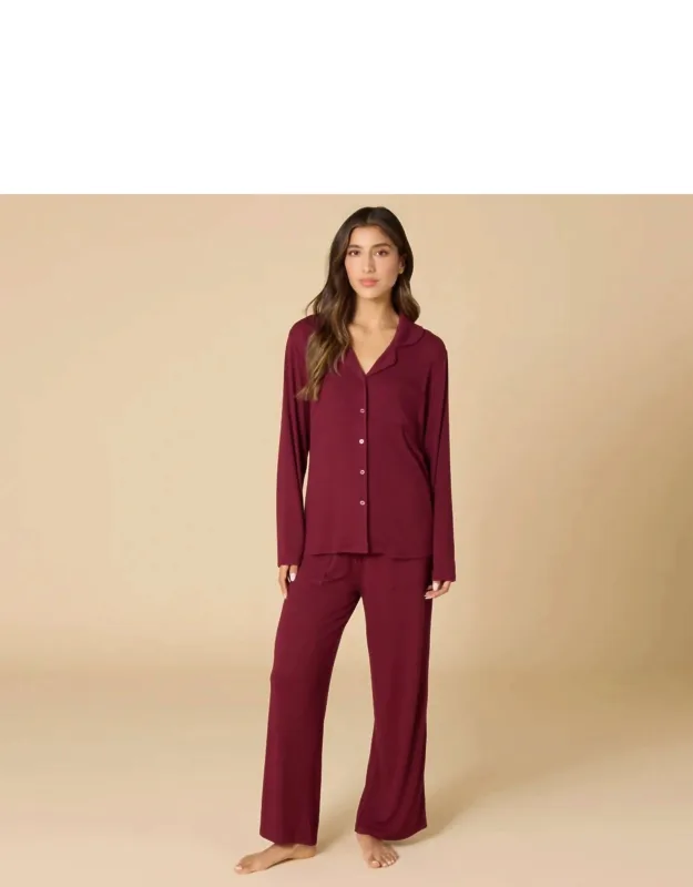 Aria Slim Notch Collar Pajama Set
