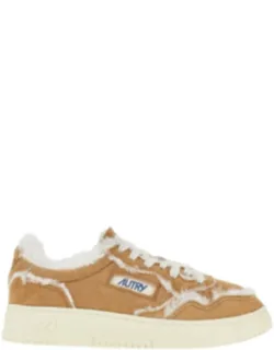 Suede And Shearling Medalist Low Sneakers
