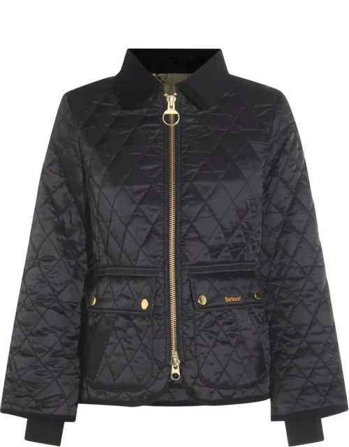 Diamond-quilted Zip-front Coat