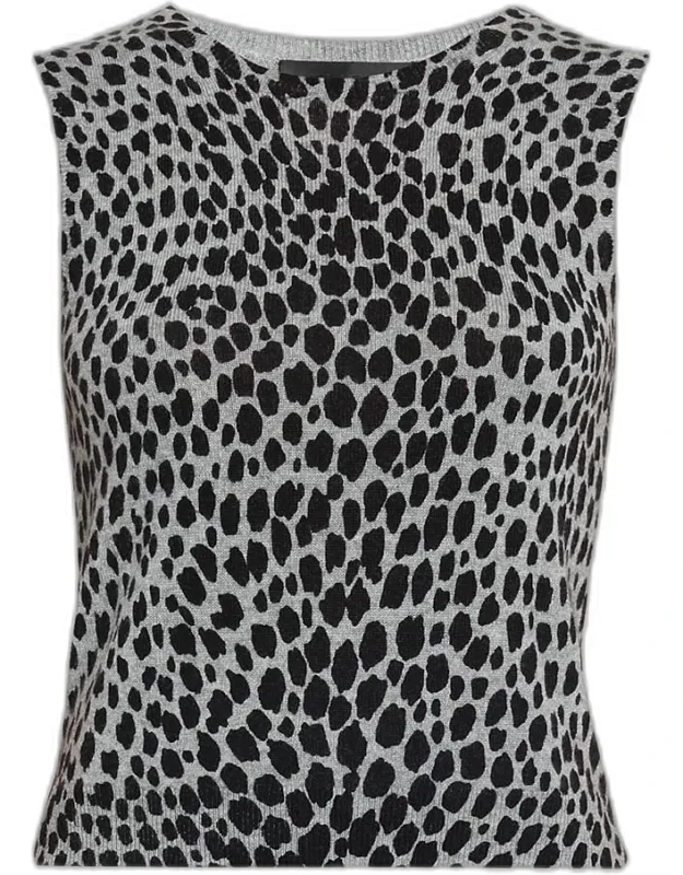 Cheetah Cashmere Sweater Tank