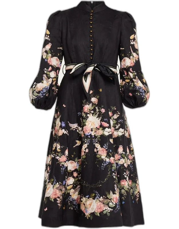 Buttoned Midi Dress