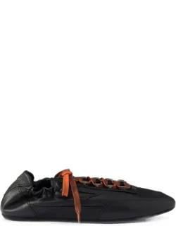 Collapse Antiqued Nappa Leather Sneakers With Hooks