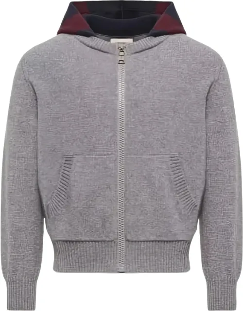 Striped Hood Zip-up Hoodie