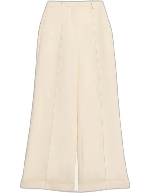 Cuffed Wide-leg Trousers