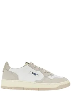 Autry Medalist Low Sneakers Made From Leather, Contrasting Suede Details