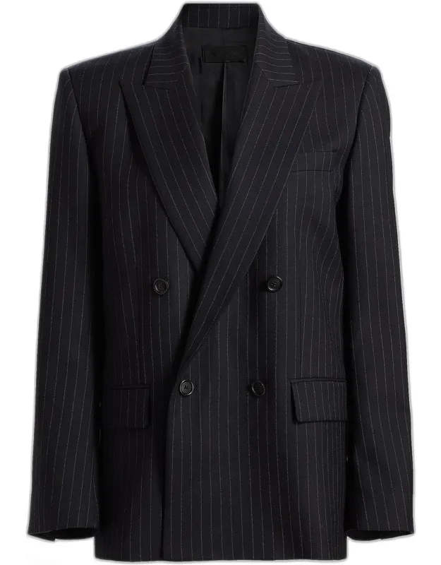 Leston Pinstriped Stretch-wool Blazer