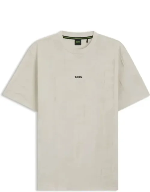 Cotton T-shirt With 3d-jacquard Pattern