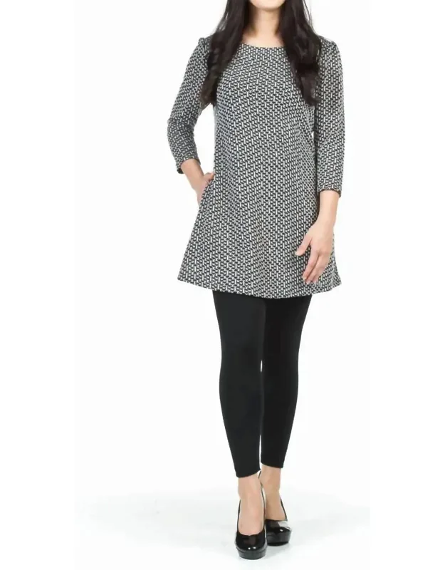 Textured A-line Dress With Pockets