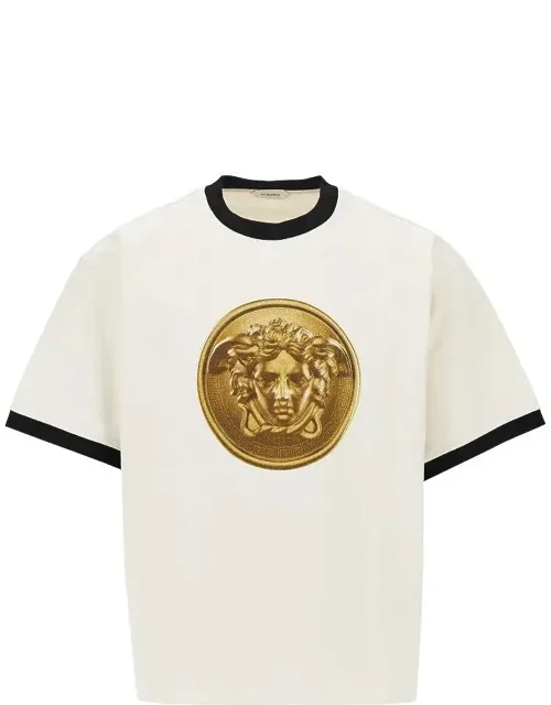 Cotton T-shirt With Medusa Coin Print