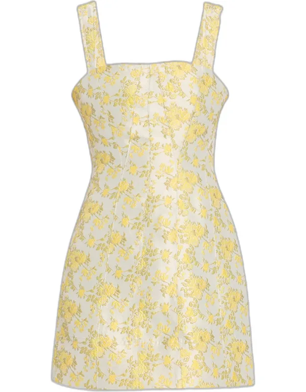 Floral Jacquard Mini Dress