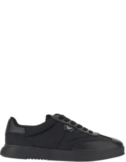 Nylon And Leather Sneakers With Eagle Logo