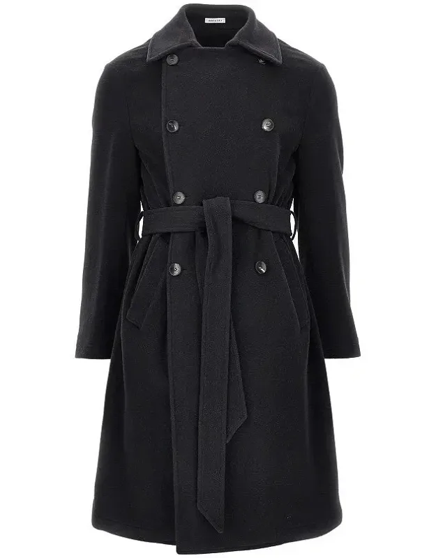 Wool Cloth Coat With Belt