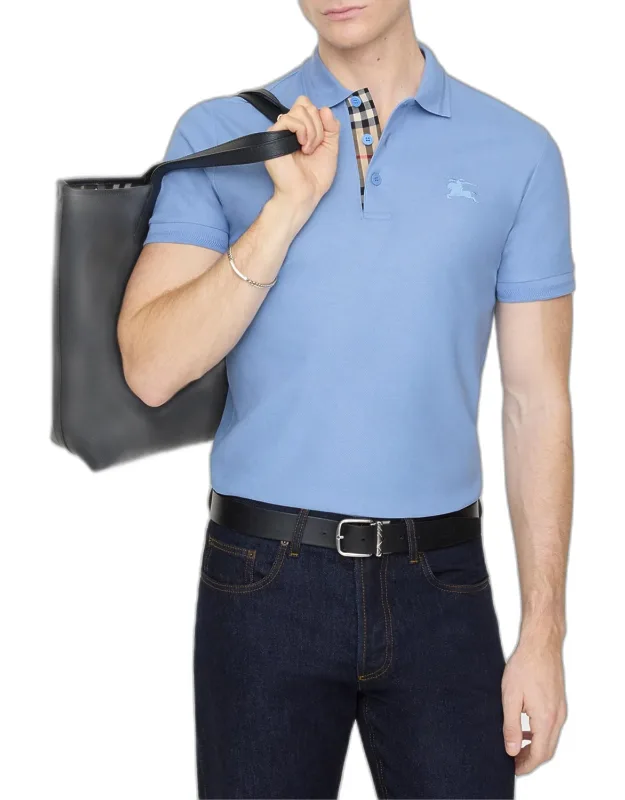 Eddie Check-trim Cotton Polo Shirt