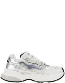 Mesh Sneakers With Leather Details