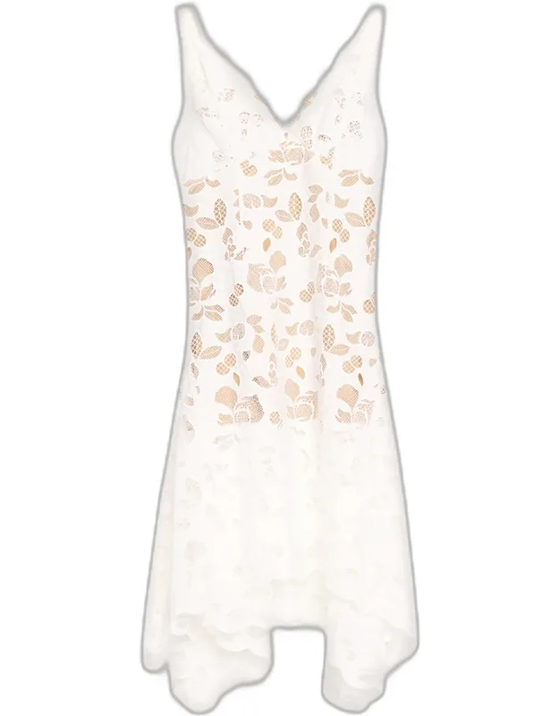 Eyelet Lace Double Strap Midi Dress
