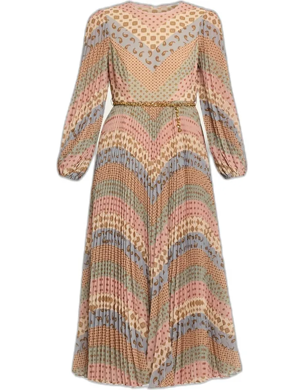 Sunray Long-sleeve Midi Dress