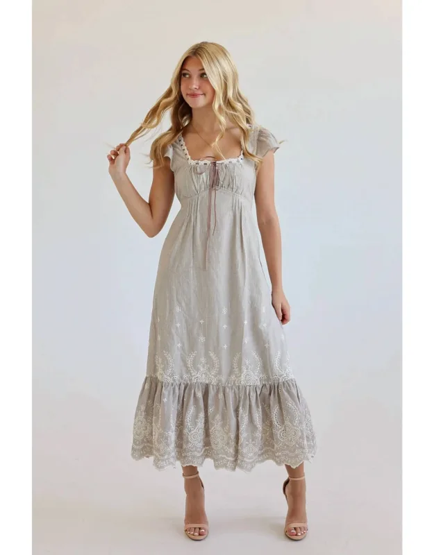 Eyelet Midi Dress