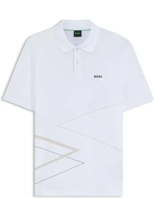 Pima Cotton Polo Shirt With Placed Print