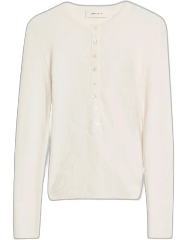 Cotton-cashmere Henley Sweater