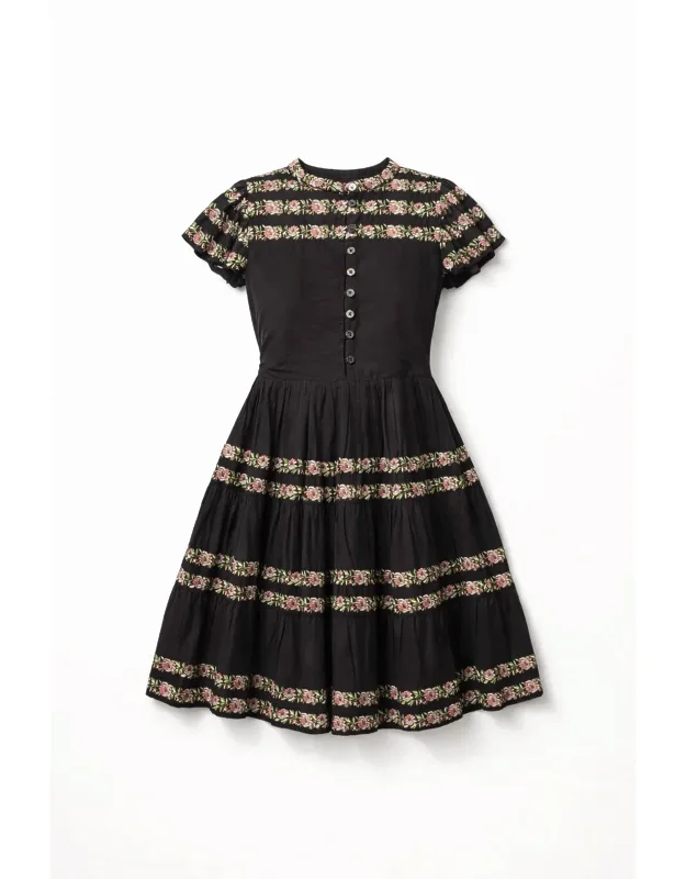 Sybil Embroidery Flutter Sleeve Minidress