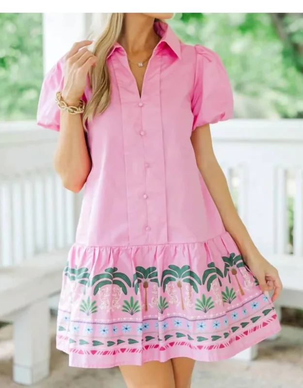 Tropical Hem Mini Dress
