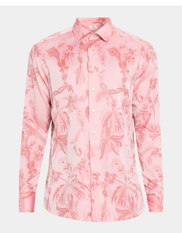 Cotton Tonal Paisley Button-down Shirt