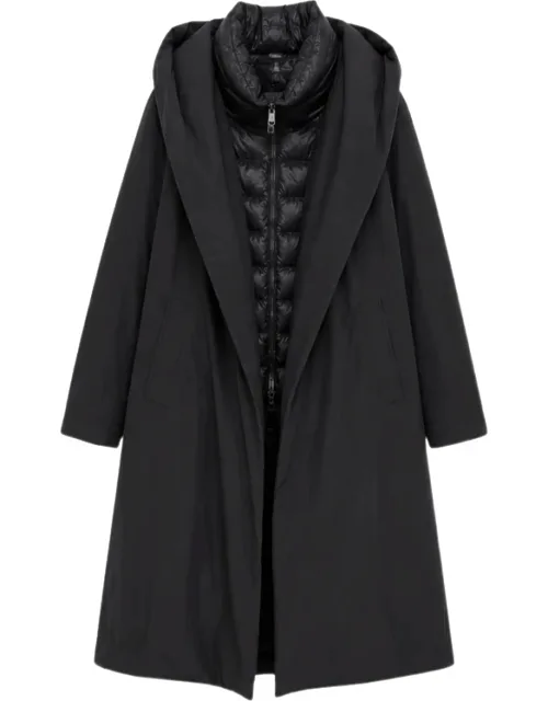 Layered Hooded Coat