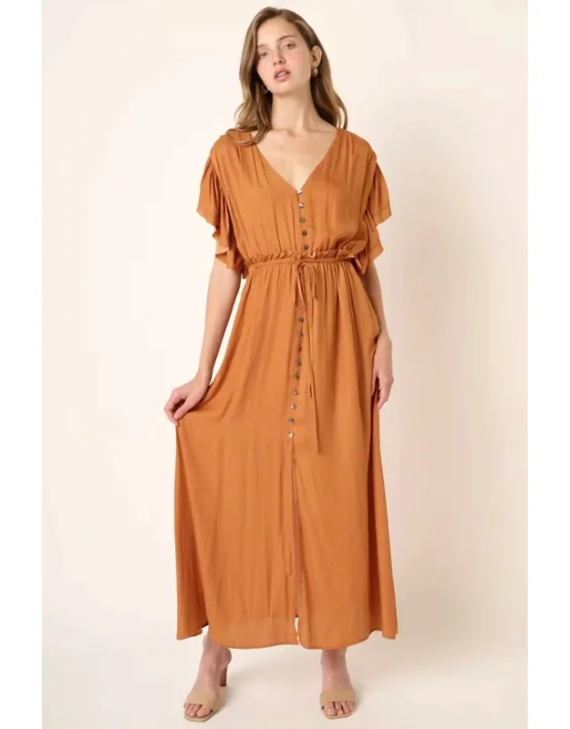 Ruffle Sleeve Detail Maxi Dress